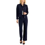Le Suit Women's Petite 2 Button Notch Collar Crossdye Pant