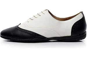 HROYL Men's Standard Latin/Jazz Dance Shoes Leather lace-up Ballroom W-701