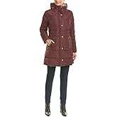 Cole Haan womens Mid Length Down Coat With Bib Front