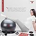 ThinkFit Anti Burst Yoga Exercise Ball 65cm & Resistance Exercise Bands Set with Handles & Stability Ring - Total Home Gym Equipment Bundle: Workout Posters, Ball Pump & Core Sliders for Fitness