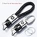 Gaocar Auto Parts 2Pcs Genuine Leather Car Logo Keychain for Mercedes-Benz Key Chain Accessories Keyring with Logo Family Present Fit Man and Woman (Mercedes-Benz)