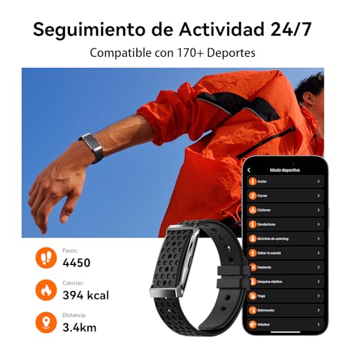 iSo Tech Smart Bracelet Without Screen, Smartwatch Fitness Tracker Woman Man with AI Analysis, Monitoring 24/7 Activity, Sleep & Heart Rate, Multisport Mode, Battery 35 Days IP68
