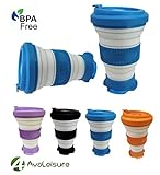 AVALEISURE 16oz Collapsible Travel Cup. A Foldable Silicone Mug with Lid for Coffee, Water, Tea. Your Ideal Portable Camping & Backpacking Companion