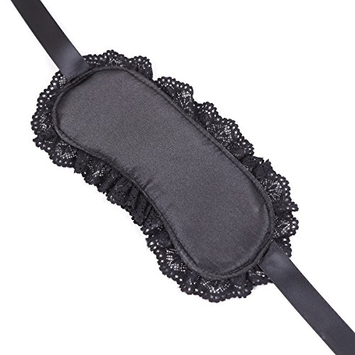 Yeoubi Lace Blindfold and Handcuffs Set Fancy Costume Party Role Play (Black)