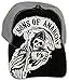 SOA Sons of Anarchy Two Color Fitted Black Baseball Cap Hat (Adult Medium/Large)