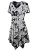Lock and Love LL WT1063 Womens Short Sleeve All Over Tie-Dye Tunic Top XL White_Black