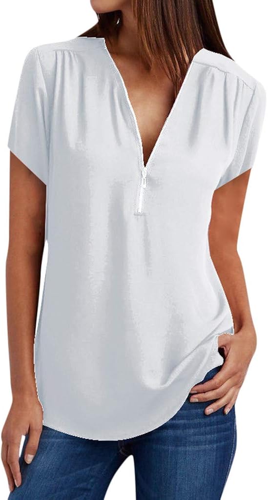 Adeliber Women Blouse Womens Blouses Fall Tops T-Shirt Roll Up Flowy Shirt