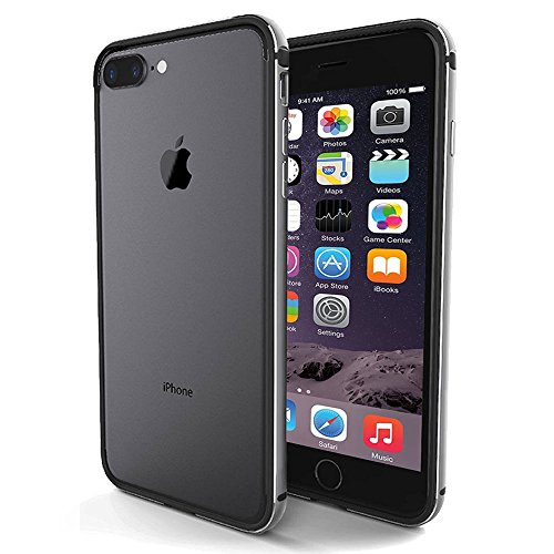 iPhone Plus Bumper, IFCASE Slim Aluminum Metal Bumper (No Signal Reduce)  TPU Inner Frame Shock Absorbing Bumper Case for iPhone Plus (Space Gray)