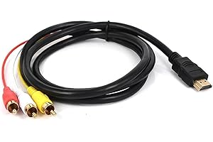1 Pcs HDMI to AV Cable 3RCA Red/Yellow/White Audio Video Transmission for TV/Monitor Transmission Stable