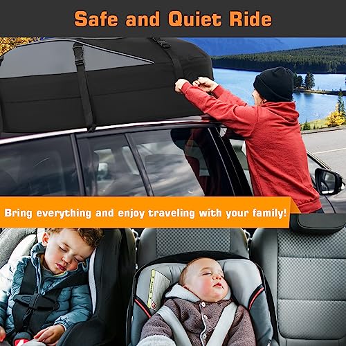 Sailnovo Car Roof Box 580L – Waterproof Folding Bag 1000D with 8 Straps, 6 Door Hooks, for Car with/without Roof Racks, Travel and Transport