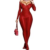 KWSTAIN Outfits for Women 2 Piece Sets Sexy Casual Sparkly bodycon Pants Set for Travel Vacation Beach Club 2025 Fall Trendy
