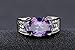 Huanhuan Men's Oval Cut Purple Amethyst Topaz CZ Black Gold Plated Gift Rings Size 8 to 13
