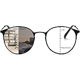 K.LAVER Transition Photochromic Multifocus Progressive Reading Glasses Men Women No-line Anti Blue Light Multifocal Readers