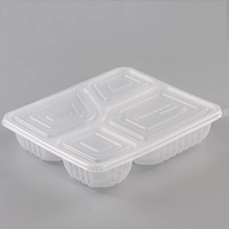 Fiambrera desechable YC Tazón de plástico desechable para el Embalaje - 4 intervalos Caja de Embalaje de Sashimi de Sushi de arroz [Paquete 50] (tamaño : A): Amazon.es: Hogar