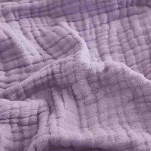 EMME Musselin-Decke 230x270 Baumwolle Oeko-TEX Erwachsene Tagesdecke,Lila