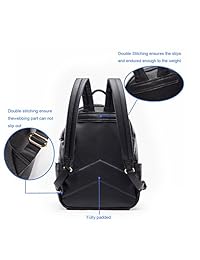 Miss Fong   Mochila para mujer (piel, con cargador USB, compatible con portátiles de 13 pulgadas y 14 pulgadas) talla única