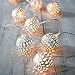 Battery Operated Silver Moroccan Orb LED Fairy Lights with 10 Warm White LEDs