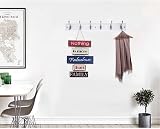 DOKEHOM 6 Satin Nickel Hooks on White Wooden Board Wall Mounted Rack view 8