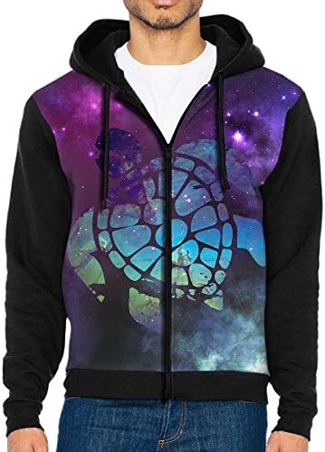 DSIBARY Ocean Sea Turtle Men's Full Zip Hoodie Hooded Long Sleeve Pocket Fleece Sweatshirt L