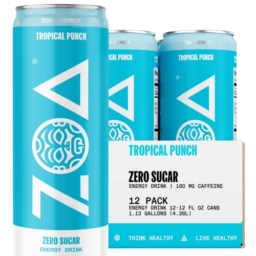 ZOA Energy Drinks Bundle Best 12oz Flavors (60 Pack) Healthy Energy