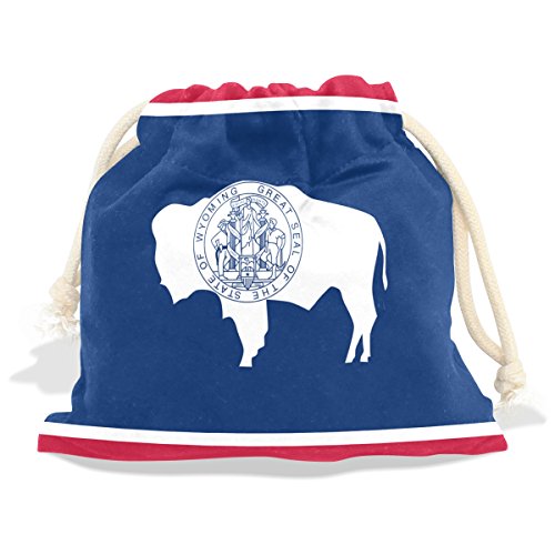 image for CoolPrintAll Wyoming State Flag Velvet Drawstring Gift Bag Wrap Presen