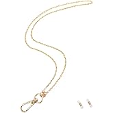 Sopopal Lanyards for ID Badges Necklace Chain Lanyard for Keys Gold Stainless Steel ID Badge Holder