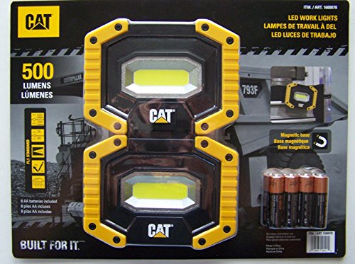 CAT LED Work Lights 500 Lumens, Rugged, Magnetic, Rotating Handle – 2 Pack