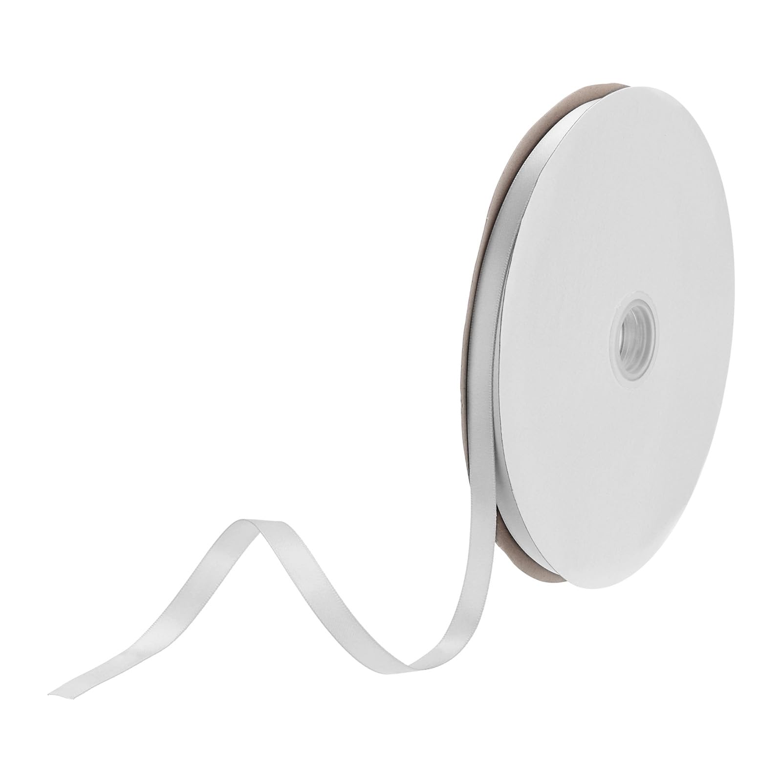 DMiotech 10mm Satin Ribbon 91m/300ft Thin Double Face Fabric Grosgrain Ribbon for Gift Wrapping Floral Hair Flower Bouquet, Grey