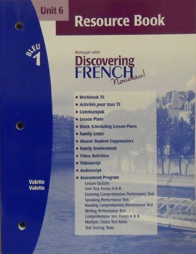 Discovering French Nouveau Unit 6 Resource Book Bleu 1 Valette Valette 9780618298310 Amazon Com Books