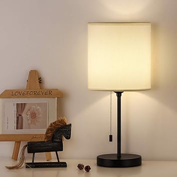 cream colored table lamps