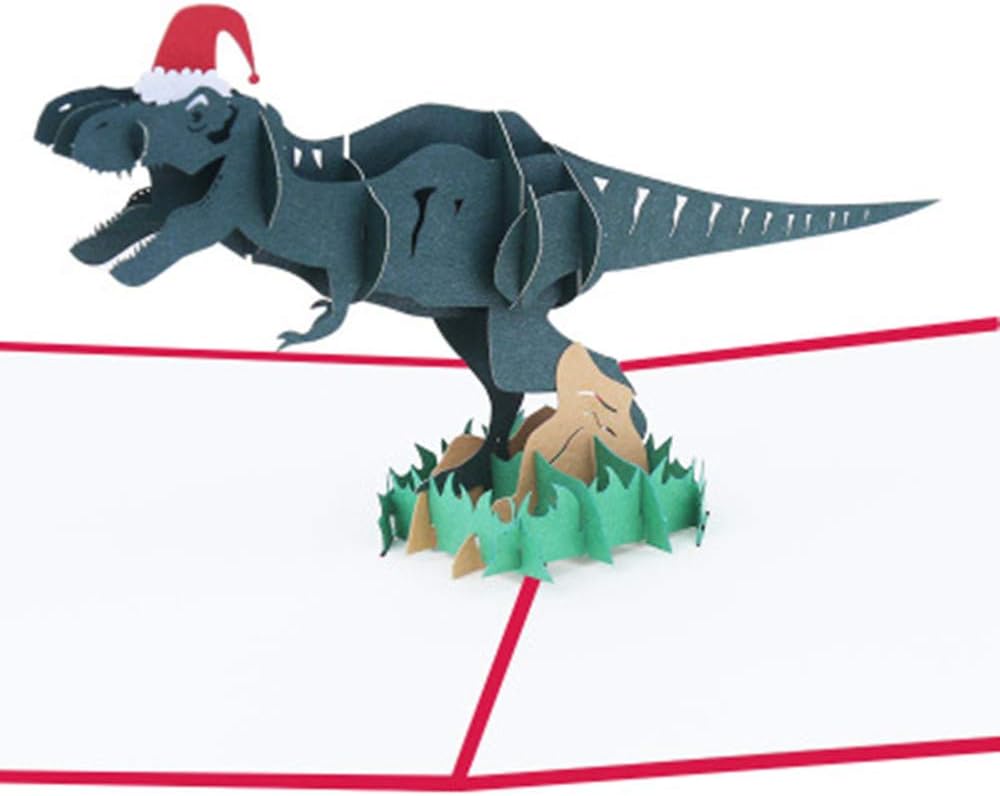 Jurassic Period Dinosaur 3D Pop-up Greeting Card for Kids Birthday Card Holiday Card, Spring Card