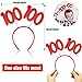 WILLBOND 6 Pieces Head Bopper 100 Glittered Boppers 100th Day of School Headband Glittered Number 100 Boppers for 100th Day of School 100th Anniversary 100 Years Old Birthday Party Favors