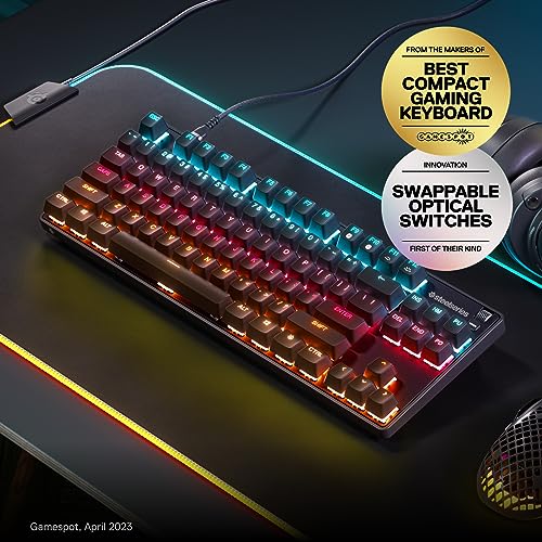 SteelSeries New Apex 9 TKL – HotSwap Optical Mini Keyboard – TKL Esports Design – Optical Switches – RGB Customization – Aluminum Alloy Frame – Double Shot PBT Keycaps