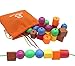 30 Jumbo Lacing Beads,Stringing Bead Set for Toddlers，Include 4 Strings, Carrying Nice SHAWE Bag - Montessori Toys for Fine Motor Skills Autism OT