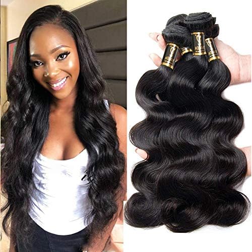 Yavida Brazilian Hair Bundle Body Wave Human Hair Weave 3 Bundles Remy Brazilian Body Wave Hair Extensions Full Head Natural Color 14 16 18 Inch