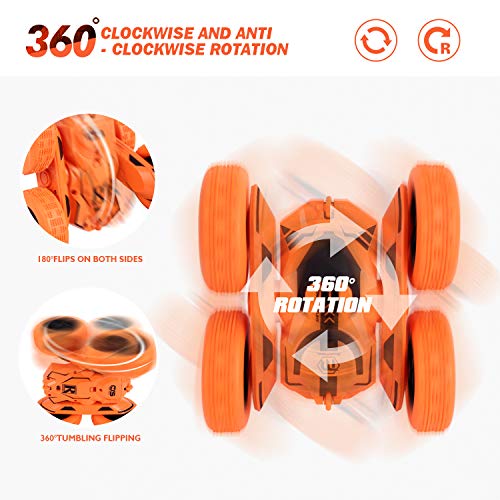 Peradix Macchina Telecomandata per Bambini, 4WD Auto Telecomandata con Batteria Ricaricabile (Arancia)