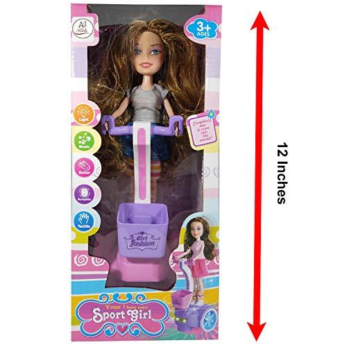 ANJ Kids New Holiday Toy – Battery Operated Sport Girls Toy; Fashion Girl Doll Riding Scooter; Toddler Toys Singing, Riding, and Flashing Beautiful Lights; Best Kids Toys for Girls - Thumbnail 5