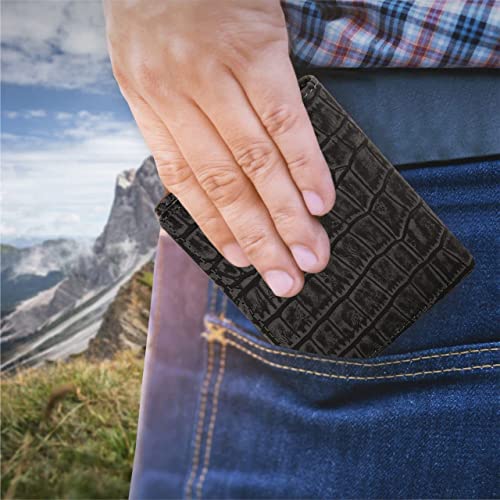 Maison De Noah Men's Bi-Fold RFID Wallet – Slim Genuine Leather Travel Zip Around - View #10