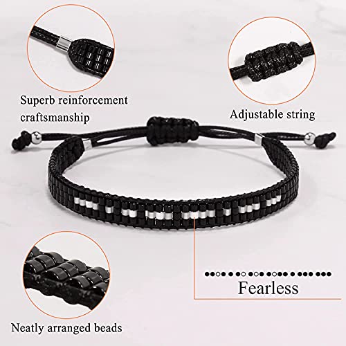 Fearless Morse code Bracelets for Women Best Friends Inspirational Gifts for Female Personalized Secret Message Friendship Empowerment Gift for Teen Girls Fashion Jewelry