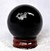 Parma77 50mm Black Divination Sphere Crystal Ball with Wooden Stand Fengshui Ball Decoration