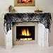 G-TING Halloween Decorations, Black Lace Spiderweb Fireplace Mantle 18 x 96 inch Scarf Cover Festive Party Supplies for Halloween Christmas Party Door Window Decoration Black