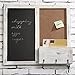 MyGift Wall Mounted Chalkboard & Cork Board Rack with Mail Sorter & Key Hooks