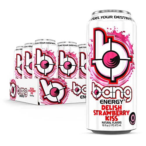 BANG ENERGY DELISH STRAWBERRY KISS, SUGAR-FREE ENERGY DRINK, 16 FL OZ