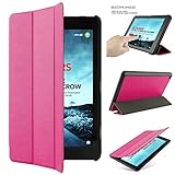 All-New Fire HD 8 Tablet Case, Oenbopo Ultra Slim Lightweight Tri-fold Smart Case Stand Flip Cover with Auto Wake / Sleep for All-New Amazon Fire HD 8 (2016 6th Generation) (Rose Red)