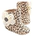 LIVEBOX Baby Premium Soft Sole Bow Anti-Slip Mid Calf Warm Winter Infant Prewalker Toddler Snow Boots (S: 0~6 months, Leopard Flower)