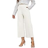 Rasutina Women's Wide Leg Capri Pants Work Cropped Pants Casual Summer Capris High Waisted Crop Palazzo
