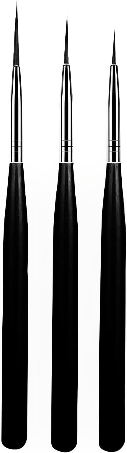 luoshaPUCY 3pc Nail Art Liner Brushes for Gel Polish Painting Fine Designs
