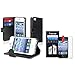 WalkNTalkOnline - Apple iPhone 4 4G & iPhone 4S Black Executive Specially Designed Leather Book Wallet Case With Credit Card/Business Card Holder