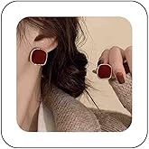 Iaceble Minimalist Enamel Square Stud Earrings Black Enamel Square Earrings Square Button Stud Earrings Colorful Enamel Geometric Earriangs Jewelry for Women