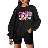LUKYCILD Valentines Sweatshirts for Women Teacher Valentines Day Shirt Cute Sweet Hearts Grahic Pullover Tops